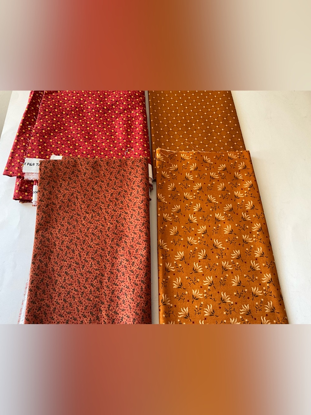 Quilting Sewing Fabrics Lot P & B Textiles Moda Rust Yellow Black Cotton